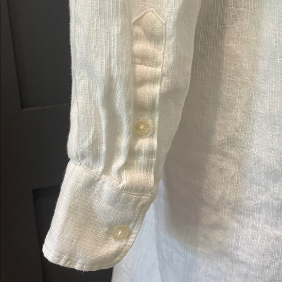 Ralph Lauren White Linen Quiet Luxury Shirt Dress Cover Up Size L - Picture 5 of 7